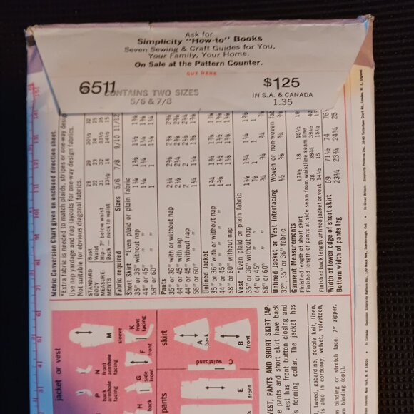 Vintage 70s Simplicity Sewing Pattern Junior Jacket Vest Pants, Skirt 6511 - Picture 3 of 6